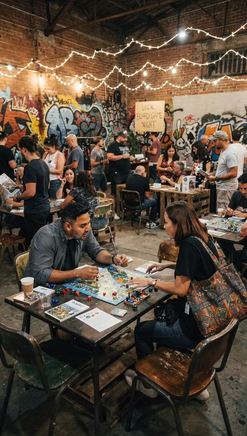 Group of friends enjoying a game night together